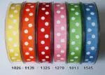 WSTĄŻKA tasiemka RYPSOWA w KROPKI GROSZKI 16mm