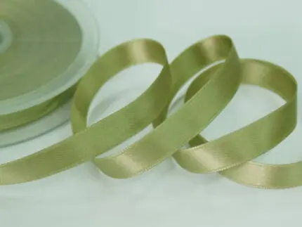 WSTĄŻKA SATYNOWA 12 mm DWUSTRONNA - OLIWKOWA