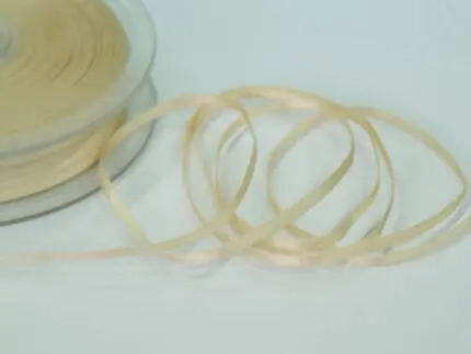 WSTĄŻKA SATYNOWA  3 mm DWUSTRONNA - JASNY BEŻ