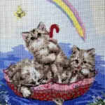 Kanwa z nadrukiem KOTKI (6305)