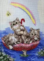 Kanwa z nadrukiem KOTKI (6305)