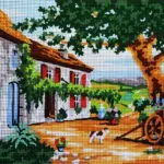 Kanwa z nadrukiem KRAJOBRAZ (6296)