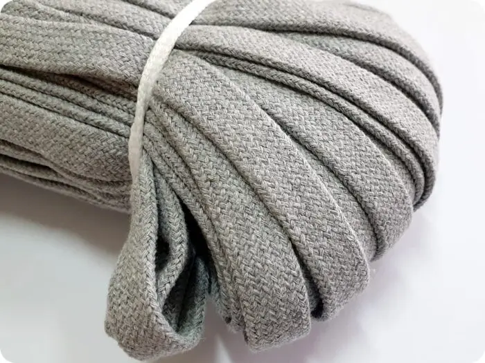 SZNUR PŁASKI BAWEŁNIANY 18mm SZARY opakowanie 25m