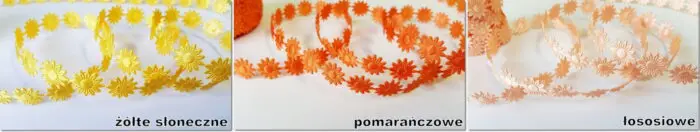 TAŚMA, KWIATKI ATŁASOWE MARGARETKI