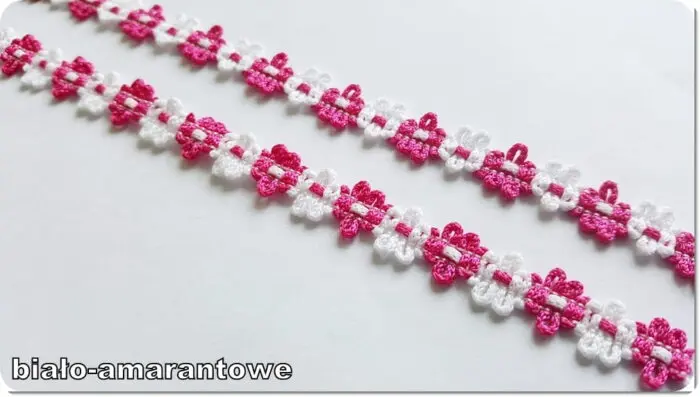 TAŚMA OZDOBNA KWIATKI Z DZIANINY 11 mm RÓŻNE KOLORY