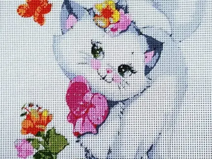 Kanwa z nadrukiem KOTEK (6304)