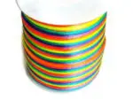 Sznurek GORSETOWY SATYNOWY TĘCZOWY na metry