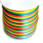 Sznurek GORSETOWY SATYNOWY TĘCZOWY na metry