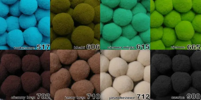 POMPONY 20 mm (P-1) 100 sztuk