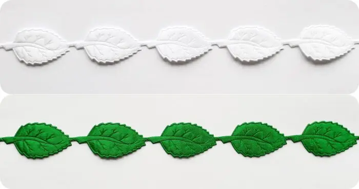 APLIKACJE NA TAŚMIE LISTKI ATŁASOWE 4/2 cm (wz 24)