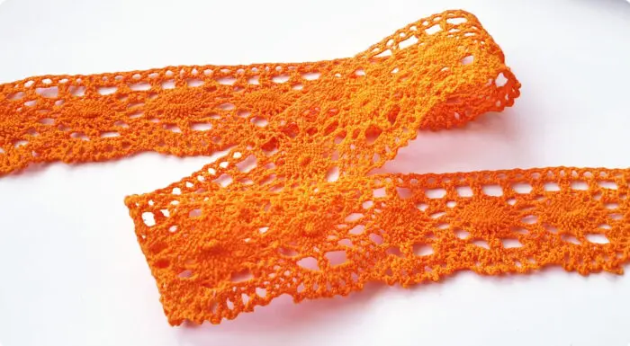 KORONKA BAWEŁNIANA 42 mm S07 POMARAŃCZOWA