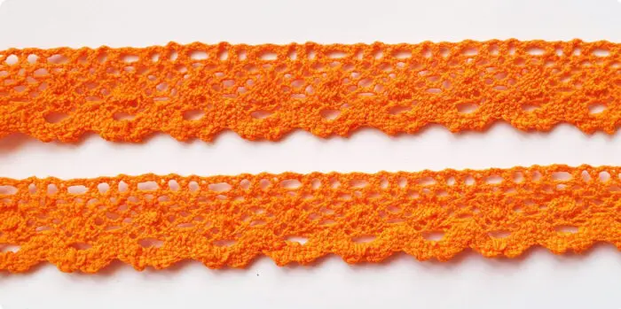 KORONKA BAWEŁNIANA 25 mm S06 POMARAŃCZOWA