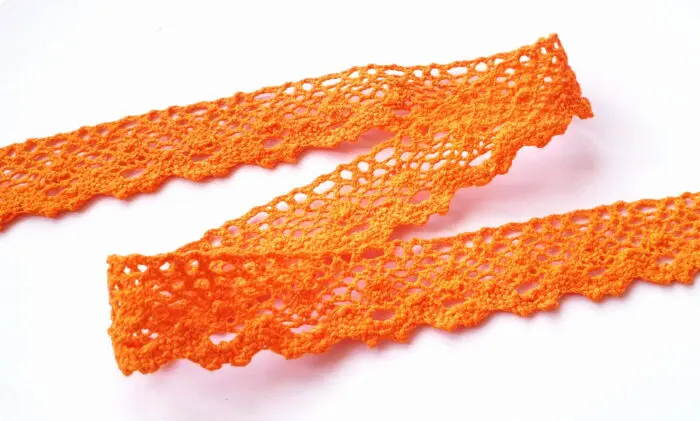 KORONKA BAWEŁNIANA 25 mm S06 POMARAŃCZOWA