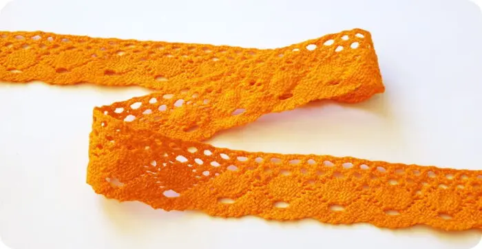 KORONKA BAWEŁNIANA 25 mm C136 POMARAŃCZOWA