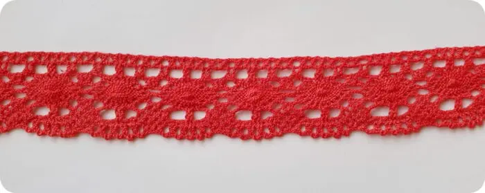 KORONKA BAWEŁNIANA 42 mm S07 MALINOWA