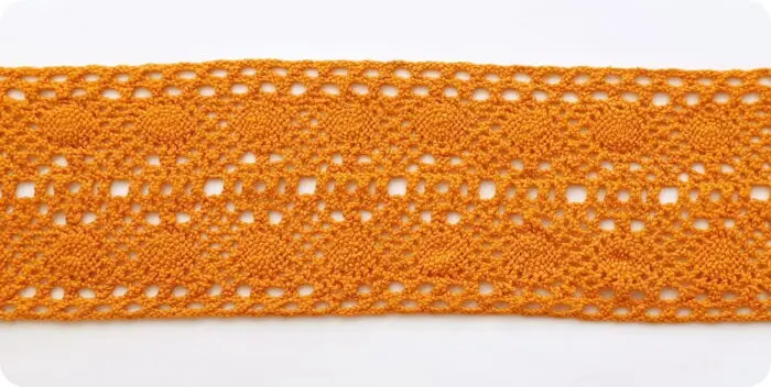 KORONKA BAWEŁNIANA 70 mm C218 MARCHEWKOWA