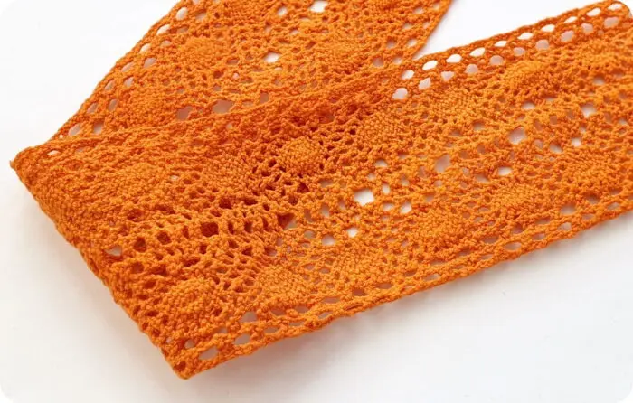 KORONKA BAWEŁNIANA 70 mm C218 MARCHEWKOWA