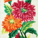 Kanwa z nadrukiem KWIATY (3115)