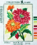 Kanwa z nadrukiem KWIATY (3115)