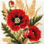 Kanwa z nadrukiem KWIATY (3116)