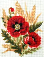 Kanwa z nadrukiem KWIATY (3116)