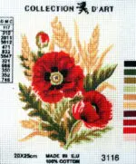 Kanwa z nadrukiem KWIATY (3116)