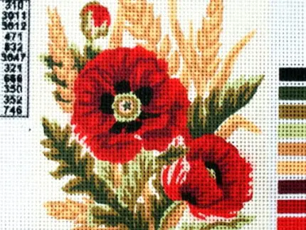 Kanwa z nadrukiem KWIATY (3116)