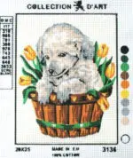 Kanwa z nadrukiem PIESEK (3136)