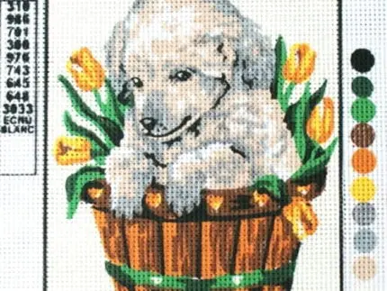 Kanwa z nadrukiem PIESEK (3136)