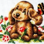 Kanwa z nadrukiem PIESEK SPANIEL (3191)