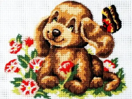 Kanwa z nadrukiem PIESEK SPANIEL (3191)