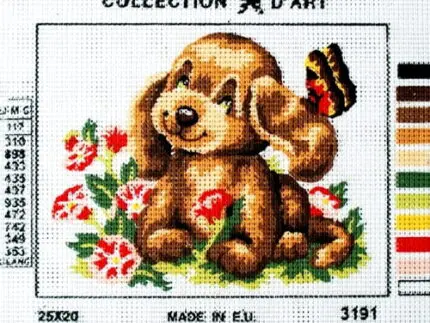 Kanwa z nadrukiem PIESEK SPANIEL (3191)