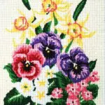 Kanwa z nadrukiem KWIATY (3117)