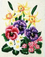 Kanwa z nadrukiem KWIATY (3117)