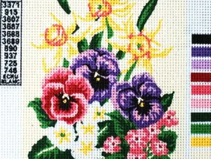 Kanwa z nadrukiem KWIATY (3117)