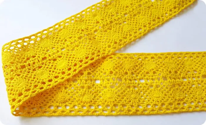 KORONKA BAWEŁNIANA 70 mm C218 ŻÓŁTA