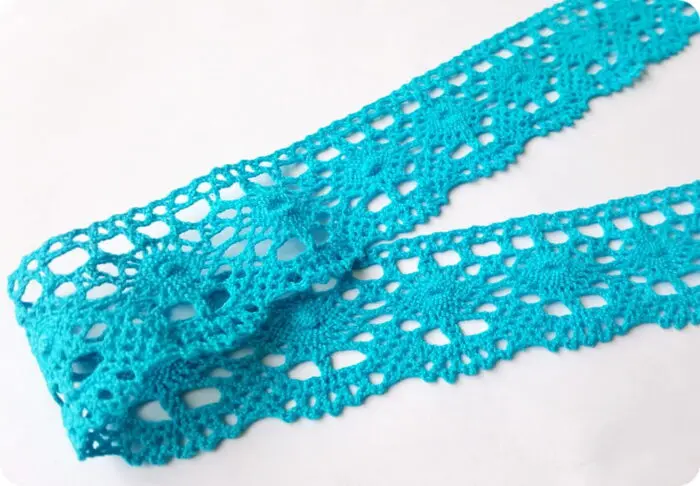 KORONKA BAWEŁNIANA 42 mm S07 TURKUSOWA