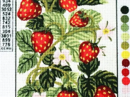 Kanwa z nadrukiem POZIOMKI (3161)