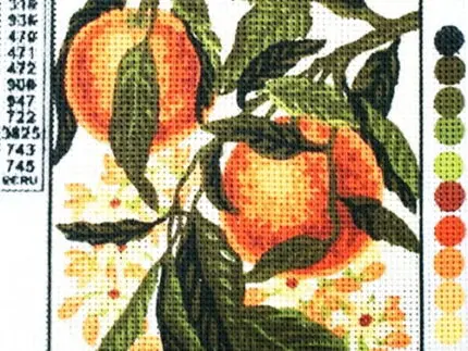 Kanwa z nadrukiem OWOCE BRZOSKWINIE (3163)