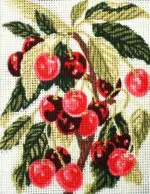 Kanwa z nadrukiem OWOCE CZEREŚNIE (3164)