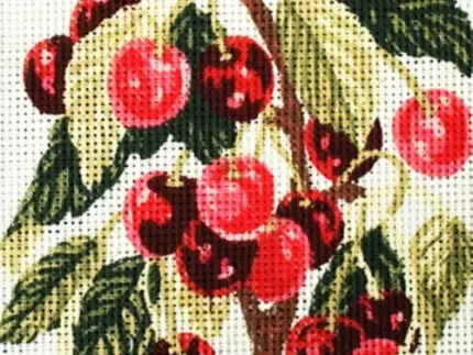 Kanwa z nadrukiem OWOCE CZEREŚNIE (3164)