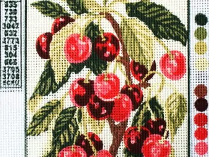 Kanwa z nadrukiem OWOCE CZEREŚNIE (3164)