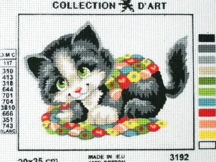 Kanwa z nadrukiem KOTEK (3192)