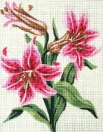 Kanwa z nadrukiem KWIATY (3106)