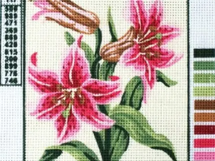 Kanwa z nadrukiem KWIATY (3106)