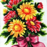 Kanwa z nadrukiem KWIATY (3283)