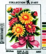 Kanwa z nadrukiem KWIATY (3283)