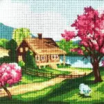 Kanwa z nadrukiem WIOSNA (3208)