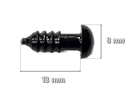 Bezpieczne oczka zaciskowe do zabawek 8mm CZARNE 1szt