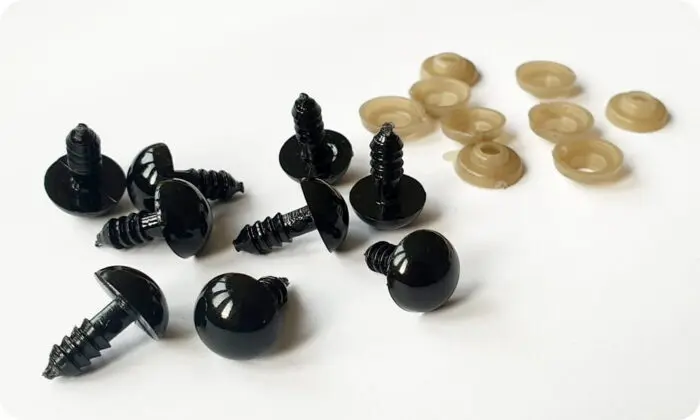 Bezpieczne oczka zaciskowe do zabawek 12mm 1szt